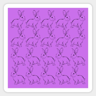 Purple Lilac Bunny Rabbits Sticker